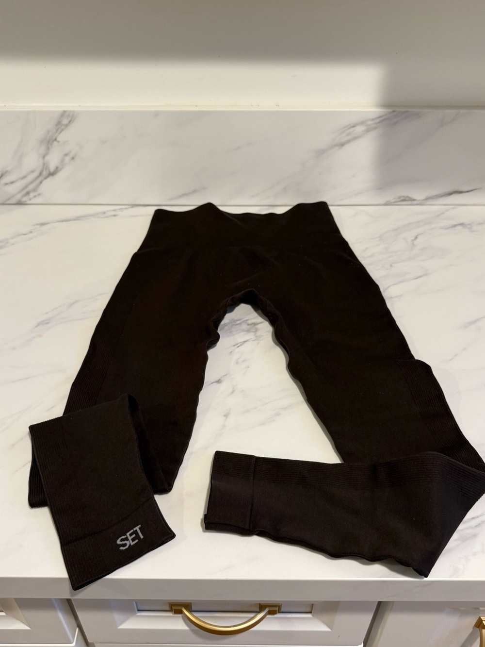 Brown set active seamless high waisted leggings